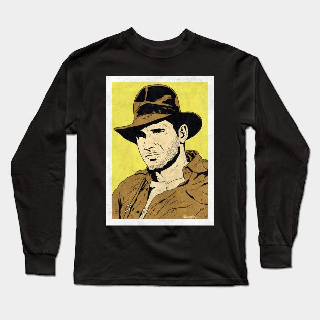 INDIANA JONES - Raiders of the Lost Ark (Pop Art) Long Sleeve T-Shirt by Famous Weirdos